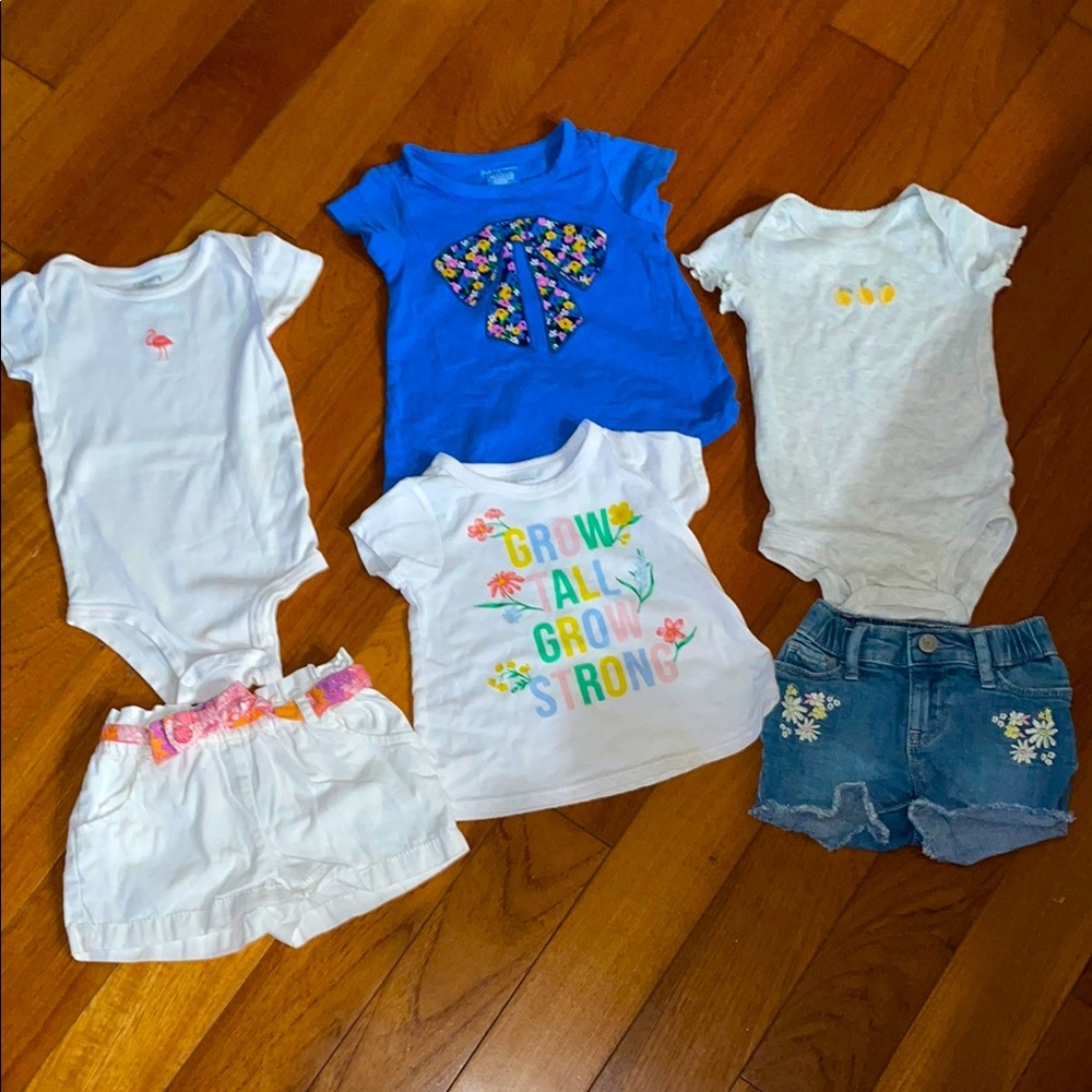 Colorful Baby Clothing Set bundle lot shorts T-shirt onesie gap carters 12 18 mo